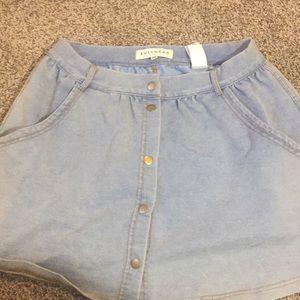 Soft fake denim skirt